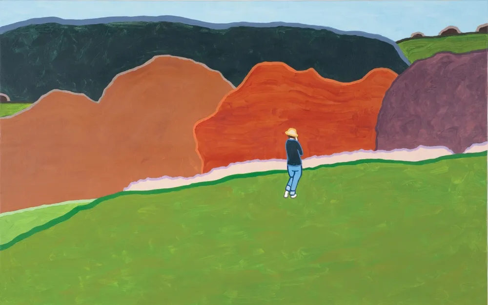 Landscape With Woman On A Cell Phone