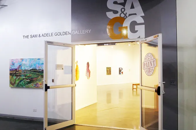 Photo looking into the entrance of the Sam & Adele Golden Gallery